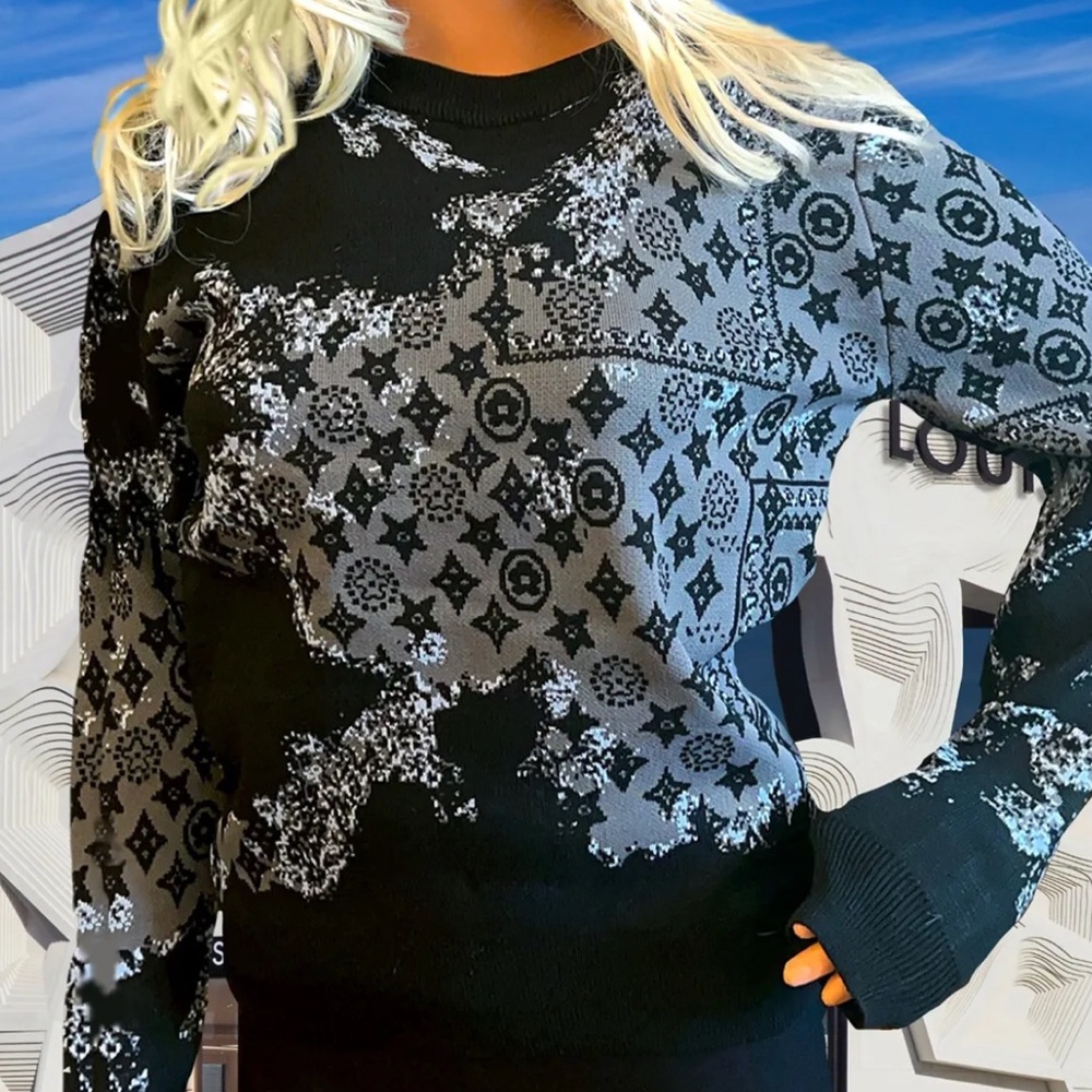 Jacquard Wool Pullover - image 5